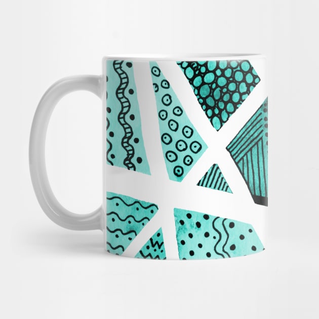 Geometric doodles - turquoise and black by wackapacka